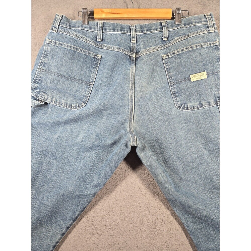 Wrangler Jeans Mens 40x30 Blue Denim Relaxed Fit Straight Leg Carpenter Pants - Picture 14 of 16